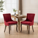 Ultra Side Dining ChairThickened fabric chairs with neutrally toned solid wood legs Bronze nail headSet of 2Blue