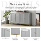 Modern Sideboard with Extra Large Storage Space with Metal Handles and Support Legs for Living Room and Dining Room