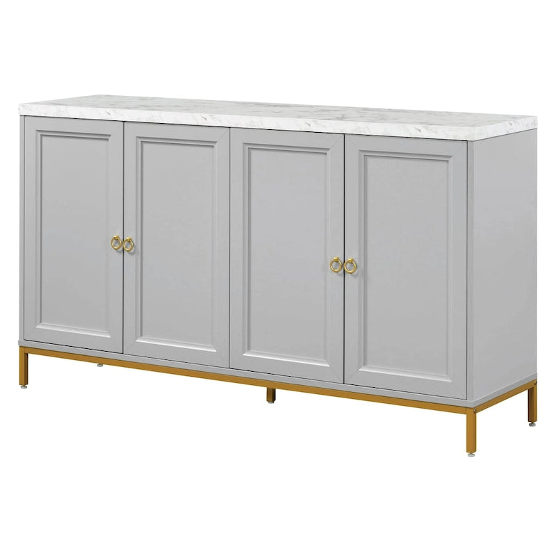 Modern Sideboard with Extra Large Storage Space with Metal Handles and Support Legs for Living Room and Dining Room