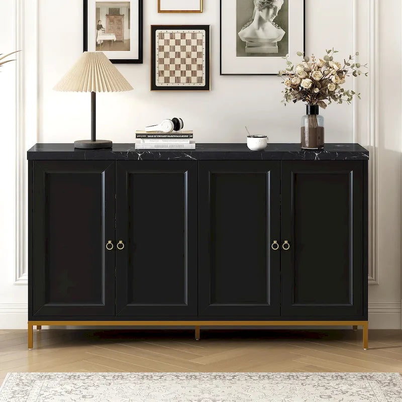 Modern Sideboard with Extra Large Storage Space with Metal Handles and Support Legs for Living Room and Dining Room