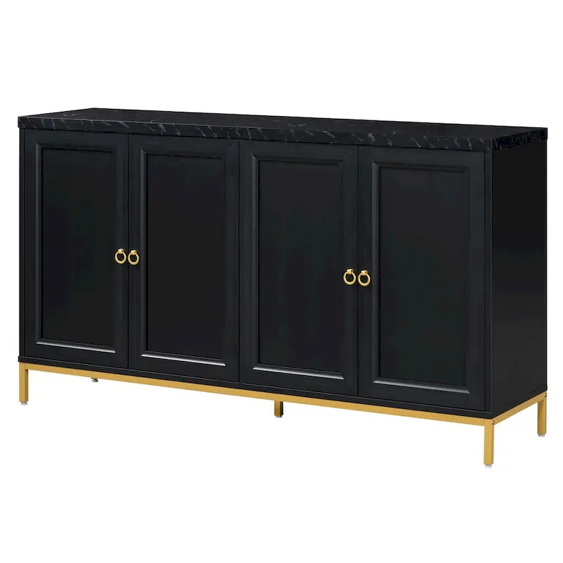 Modern Sideboard with Extra Large Storage Space with Metal Handles and Support Legs for Living Room and Dining Room