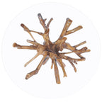 Chic Teak Rustic Teak Wood Root Dining Table Including a Round 48 Inch Glass Top