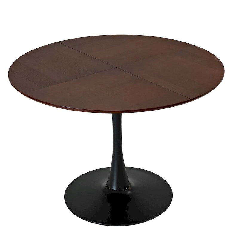 Modern Round Dining Table,with Metal Base