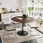 Modern Round Dining Table,with Metal Base