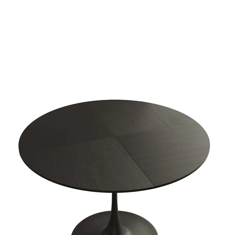 Modern Round Dining Table,with Metal Base