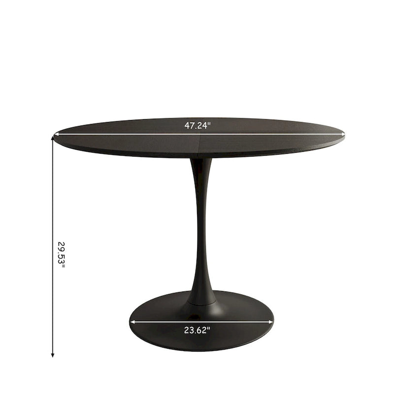 Modern Round Dining Table,with Metal Base