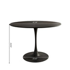 Modern Round Dining Table,with Metal Base