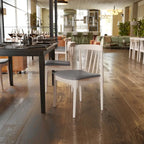 Commercial Solid Wood Dining Chair with Vinyl Padded Seat - Set of 2