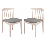 Commercial Solid Wood Dining Chair with Vinyl Padded Seat - Set of 2