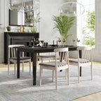 Commercial Solid Wood Dining Chair with Vinyl Padded Seat - Set of 2