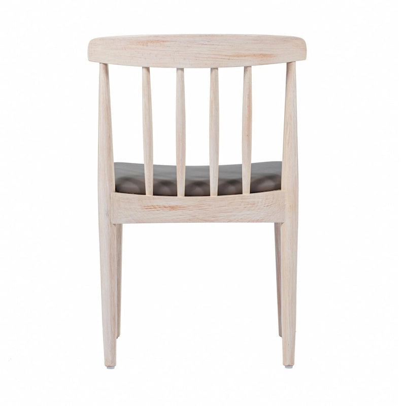 Commercial Solid Wood Dining Chair with Vinyl Padded Seat - Set of 2