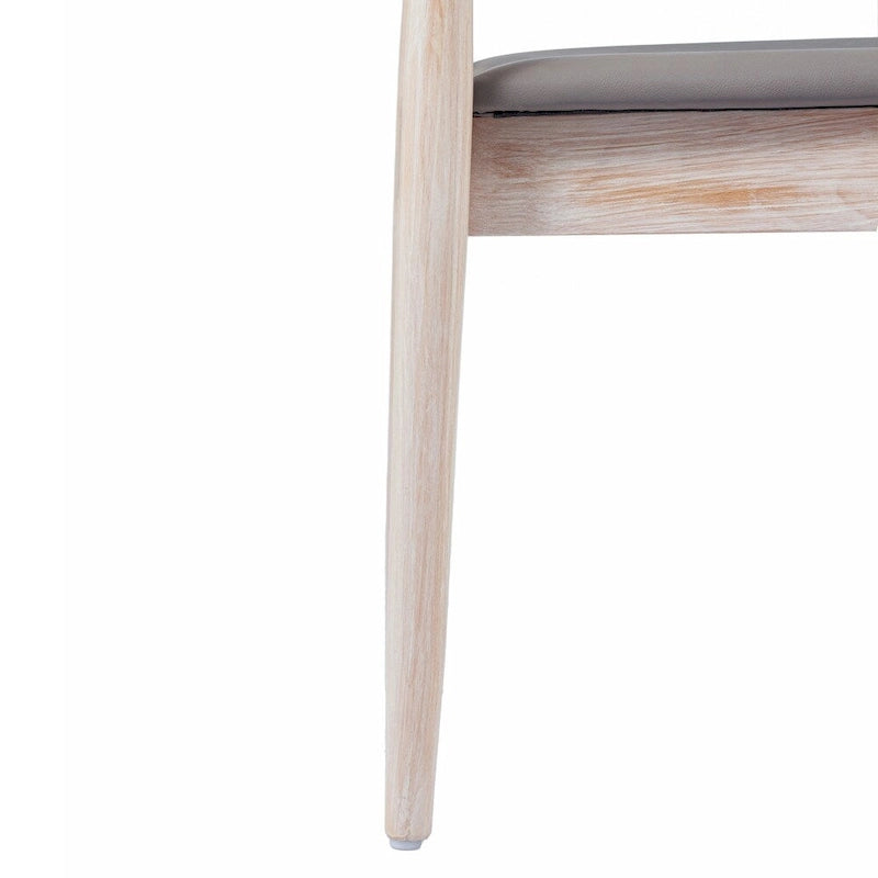 Commercial Solid Wood Dining Chair with Vinyl Padded Seat - Set of 2