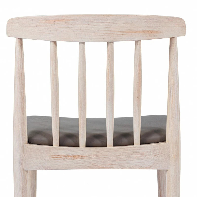 Commercial Solid Wood Dining Chair with Vinyl Padded Seat - Set of 2