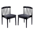Commercial Solid Wood Dining Chair with Vinyl Padded Seat - Set of 2