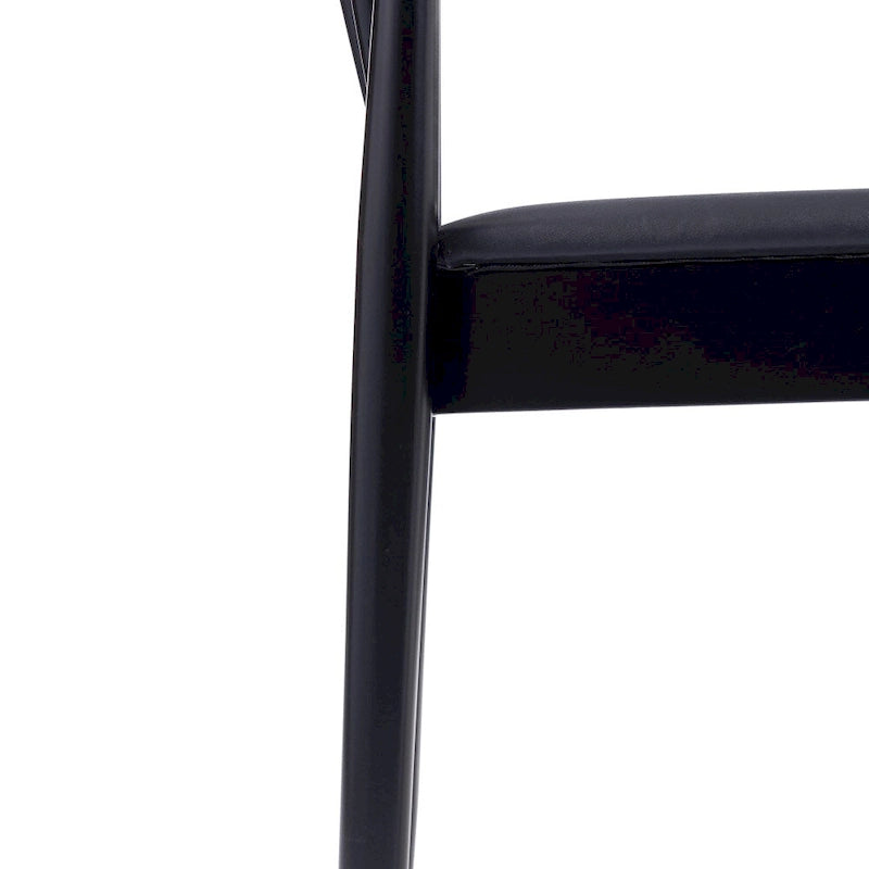 Commercial Solid Wood Dining Chair with Vinyl Padded Seat - Set of 2