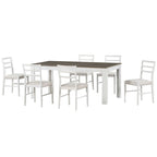 7-Piece Wooden Dining Table Set with 12 Leaf