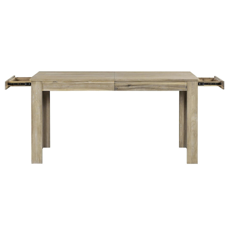 7-Piece Wooden Dining Table Set with 12 Leaf