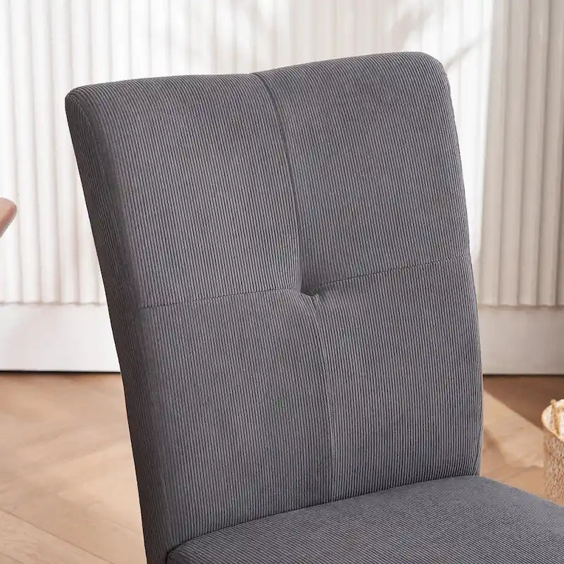 Set of 2 Fabric Upholstered Simple and Modern Design Tufted Back Dining Side Chair