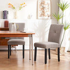 Set of 2 Fabric Upholstered Simple and Modern Design Tufted Back Dining Side Chair