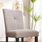 Set of 2 Fabric Upholstered Simple and Modern Design Tufted Back Dining Side Chair