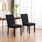 Set of 2 Fabric Upholstered Simple and Modern Design Tufted Back Dining Side Chair