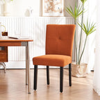 Set of 2 Fabric Upholstered Simple and Modern Design Tufted Back Dining Side Chair