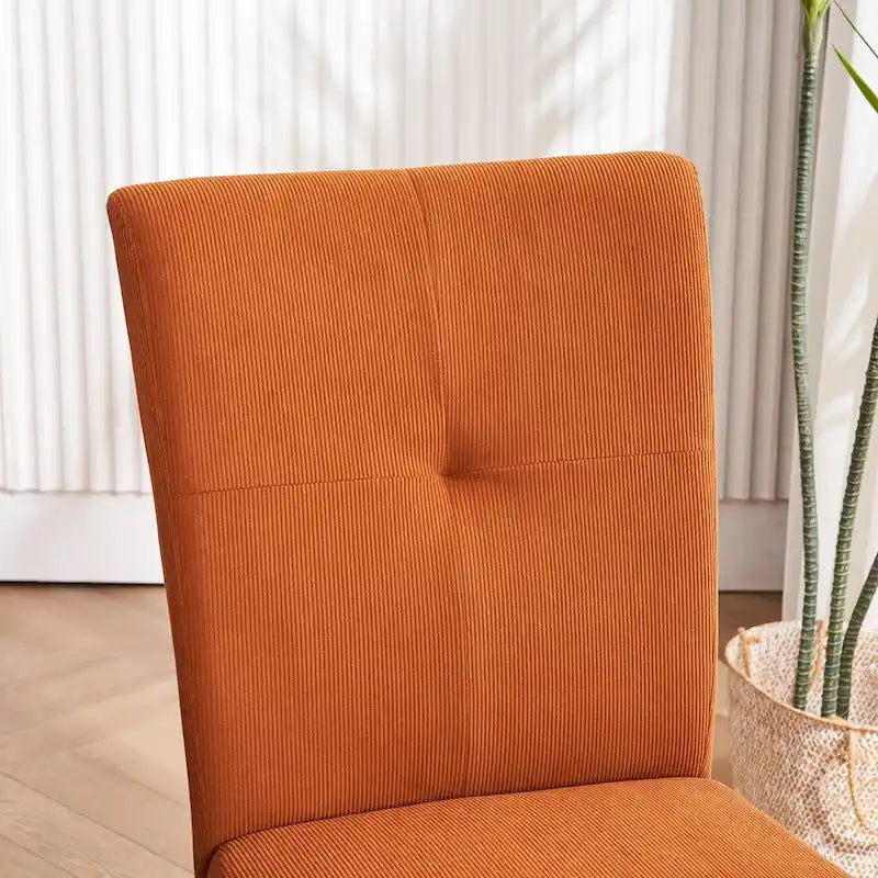 Set of 2 Fabric Upholstered Simple and Modern Design Tufted Back Dining Side Chair