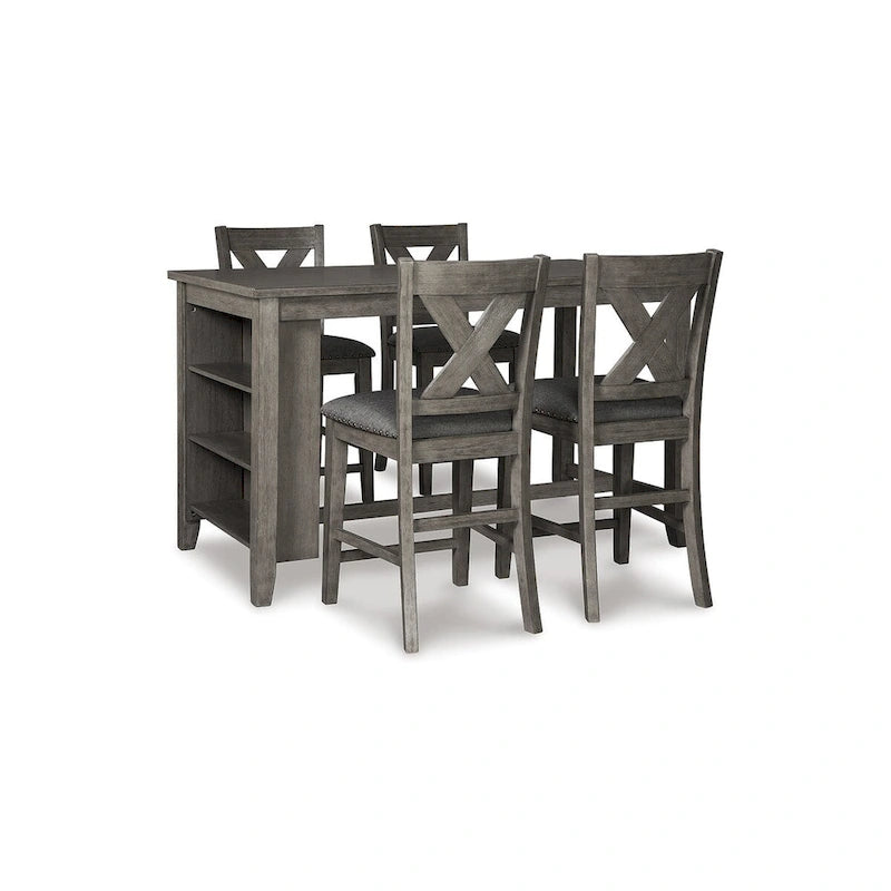 Signature Design by Ashley Caitbrook Gray 5-Piece Counter Height Dining Package
