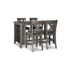 Signature Design by Ashley Caitbrook Gray 5-Piece Counter Height Dining Package