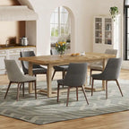 63-Inch Rectangular Dining Table with Solid Wood Leg and Thick Table Top for 4-6 People