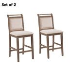 3-Piece Wood Counter Height Drop Leaf Dining Table Set with 2 Upholstered Dining Chairs for Small Place