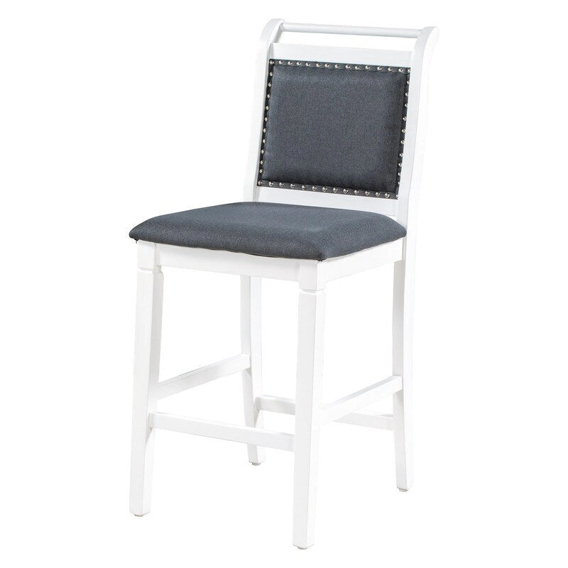 3-Piece Wood Counter Height Drop Leaf Dining Table Set with 2 Upholstered Dining Chairs for Small Place