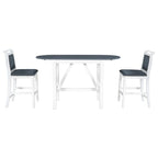 3-Piece Wood Counter Height Drop Leaf Dining Table Set with 2 Upholstered Dining Chairs for Small Place