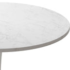Grondin Mid-Century Modern Round Kitchen or Dining Table with Premium MDF Top and Steel Pedestal Base for Dining Room