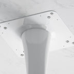 Grondin Mid-Century Modern Round Kitchen or Dining Table with Premium MDF Top and Steel Pedestal Base for Dining Room