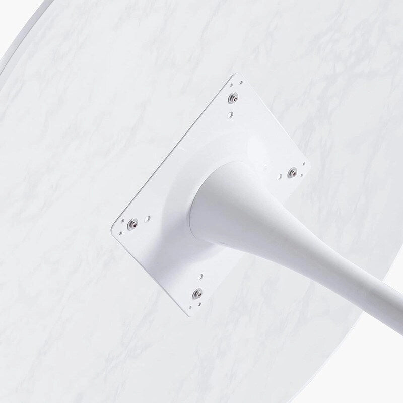 Grondin Mid-Century Modern Round Kitchen or Dining Table with Premium MDF Top and Steel Pedestal Base for Dining Room