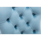 Set of 2 Linen Or Velvet Upholstered Dining Chairs with Nailhead Trim and Wooden Legs