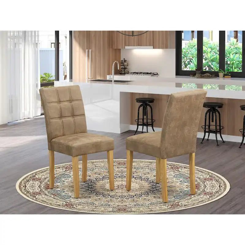 East West Furniture Austin Parson Dining Chairs, Set of 2 (Color & Fabric Options)