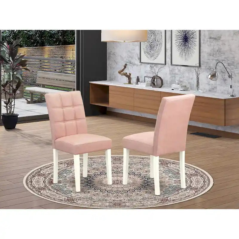 East West Furniture Austin Parson Dining Chairs, Set of 2 (Color & Fabric Options)