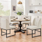 Yaheetech 2pcs Modern Upholstered Dining Chairs With Metal legs, Beige - N/A