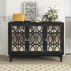 Sideboard with 3 Door Mirrored Buffet Cabinet
