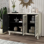 Sideboard with 3 Door Mirrored Buffet Cabinet