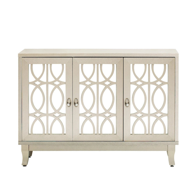 Sideboard with 3 Door Mirrored Buffet Cabinet