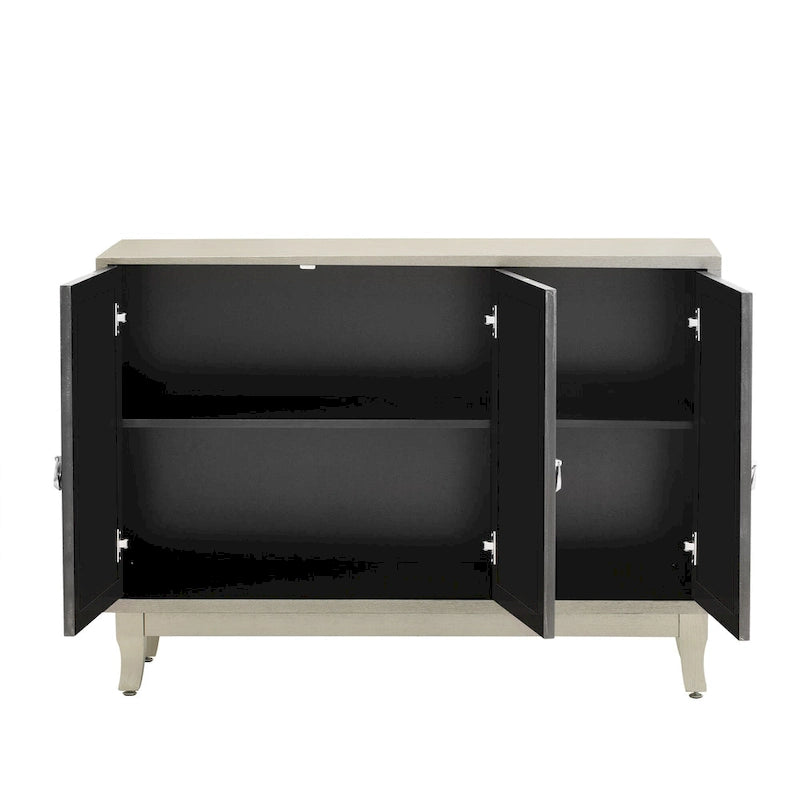 Sideboard with 3 Door Mirrored Buffet Cabinet