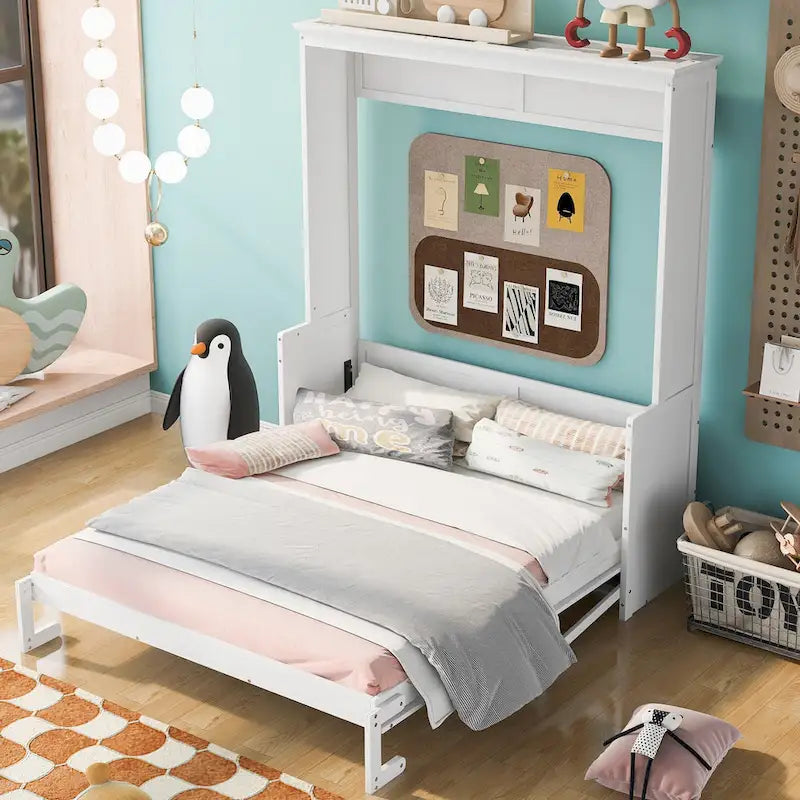 Nestfair Queen Size Murphy Bed with Shelf