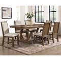 Furniture of America Agio Transitional Brown 7-Piece Expandable Dining Table Set
