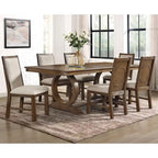 Furniture of America Agio Transitional Brown 7-Piece Expandable Dining Table Set