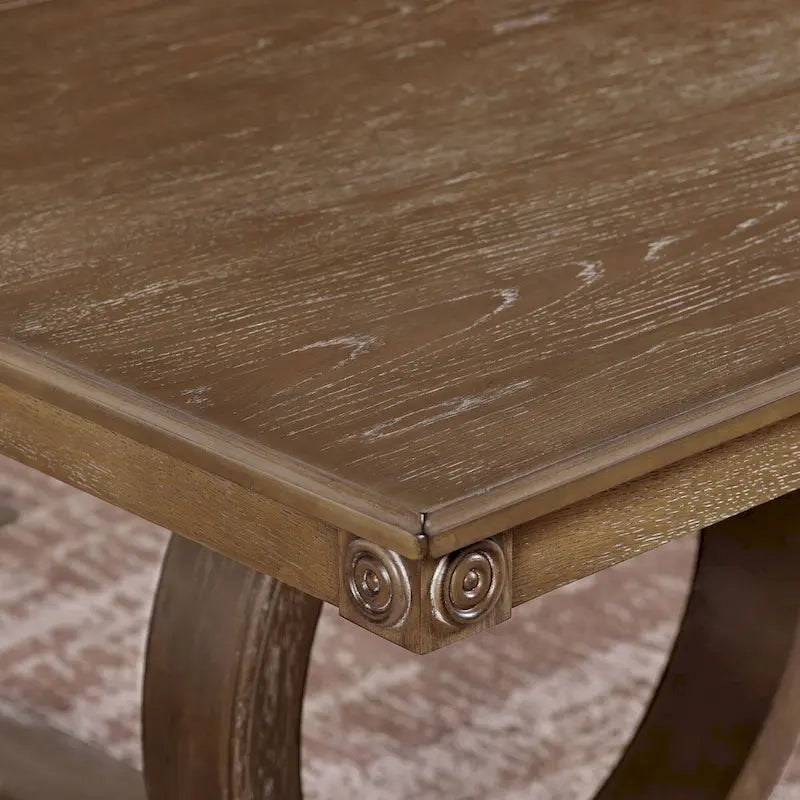 Furniture of America Agio Transitional Brown 7-Piece Expandable Dining Table Set