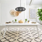 Capeside Cottage White and Black 6 Piece Rectangular Table Set