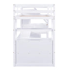 Nestfair Twin Size Loft Bed with Desk and Shelves